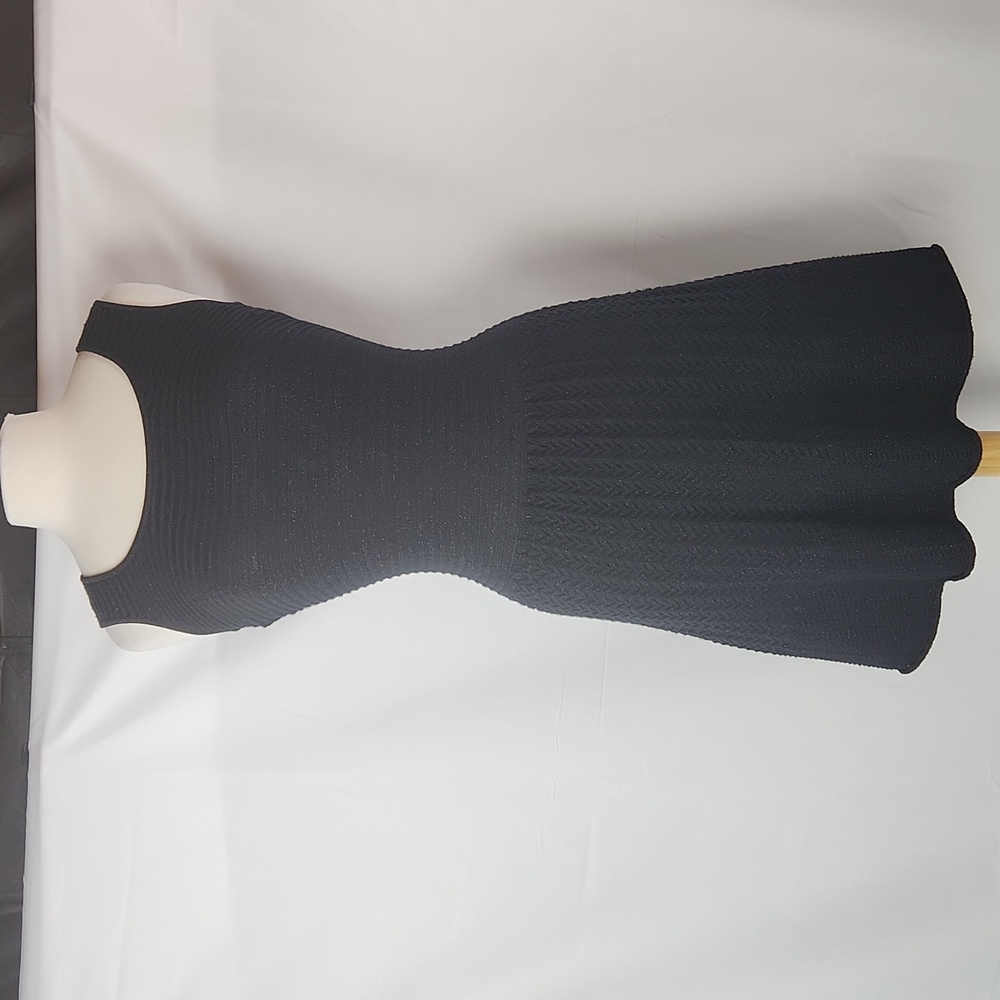 Lilly Pulitzer Jezebel Sweater Dress XS Black Merino Wool Gold Metallic Party